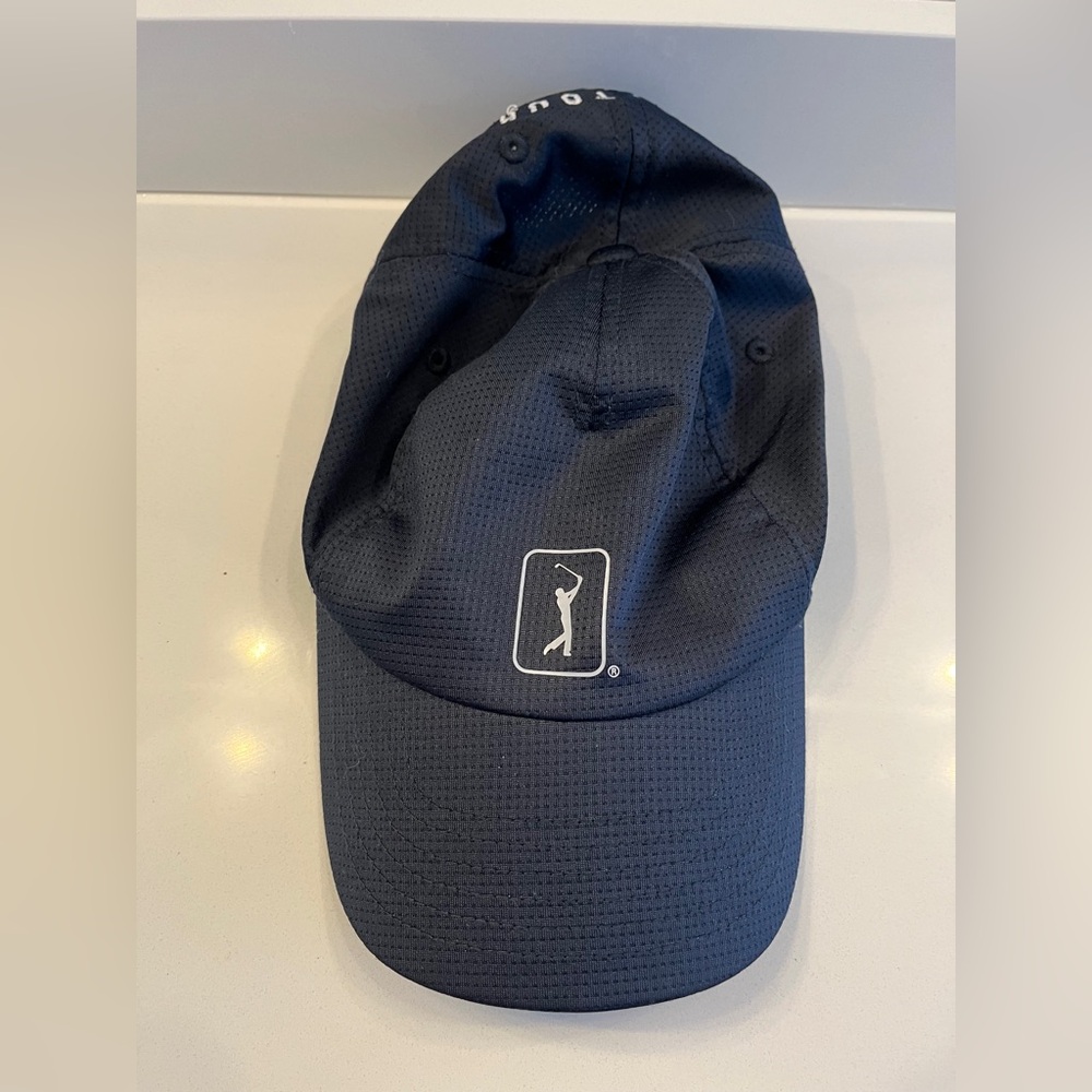 Unisex black pga tour hat adjustable air flux lightweight breathable